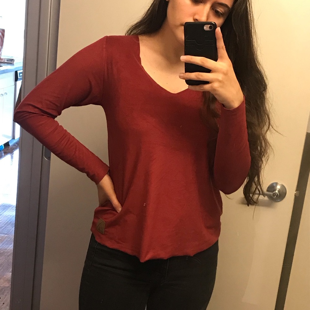 Tribe Kelley Ruby V-Neck Suede